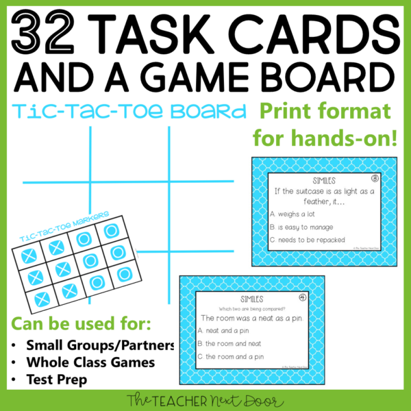 Similes 5th Grade Task Cards