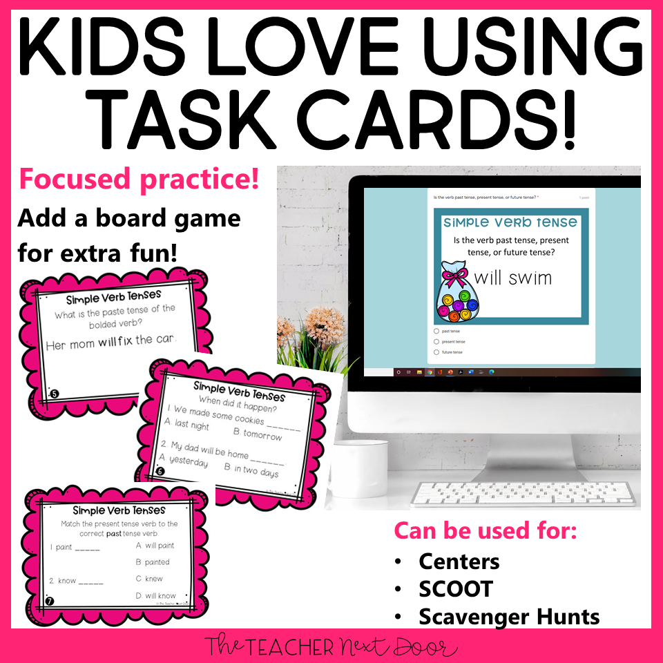 Simple Verb Tense Game Print and Digital - The Teacher Next Door