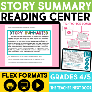 4th and 5th Grade Story Summary Fiction Reading Center