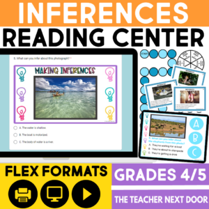 Making Inferences Reading Center Nonfiction 4th and 5th Grades