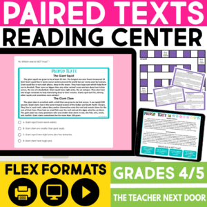 Paired Text Nonfiction Reading Center for 4th and 5th Grades