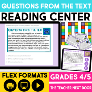 Questions from the Text Reading Center Nonfiction 4th and 5th Grades