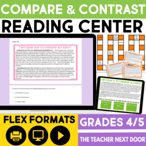 Compare and Contrast Firsthand Secondhand Accounts Reading Center 4th and 5th Grades