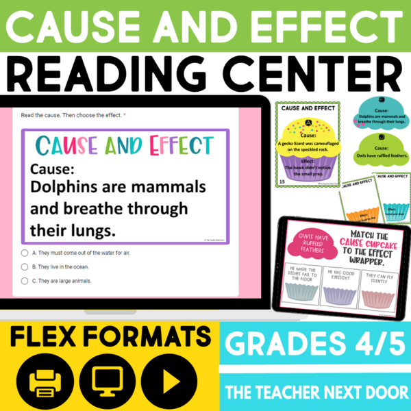 Cause and Effect Reading Center Nonfiction 4th and 5th Grades
