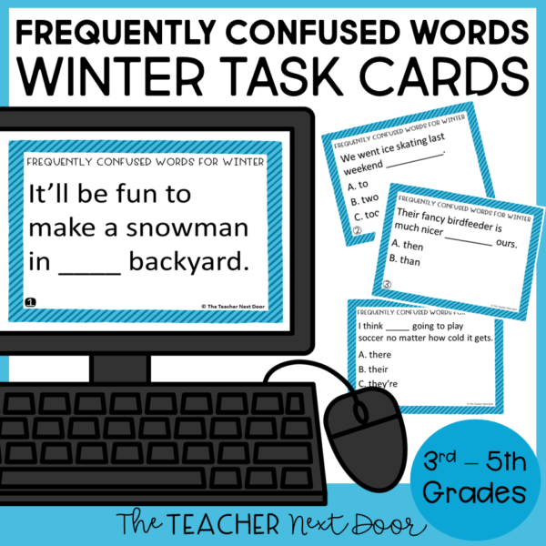 Frequently Confused Words Winter Task Cards