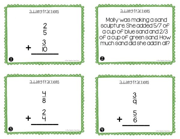 5th Grade Number and Operations Fractions Task Card Bundle