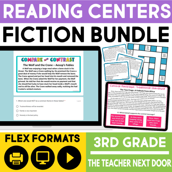 Fiction Reading Centers Bundle for 3rd Grade