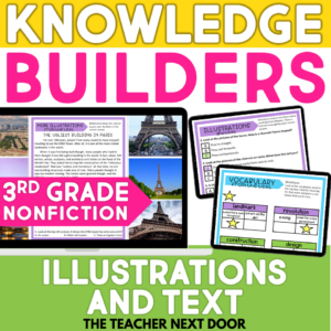 Digital Reading Unit for 3rd Grade Nonfiction Illustrations and Text