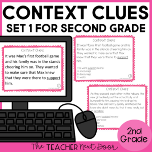 Context Clues Task Cards for 2nd Grade Set 1 Print and Digital