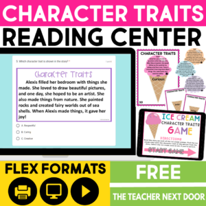 FREE Character Traits Reading Center 3rd Grade