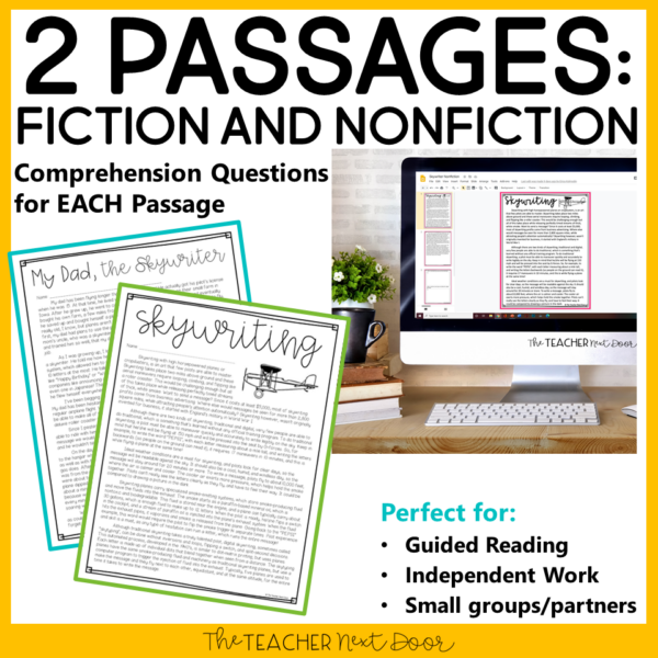 FREE Paired Text with Fiction and Nonfiction Passages for 4th - 6th Grades