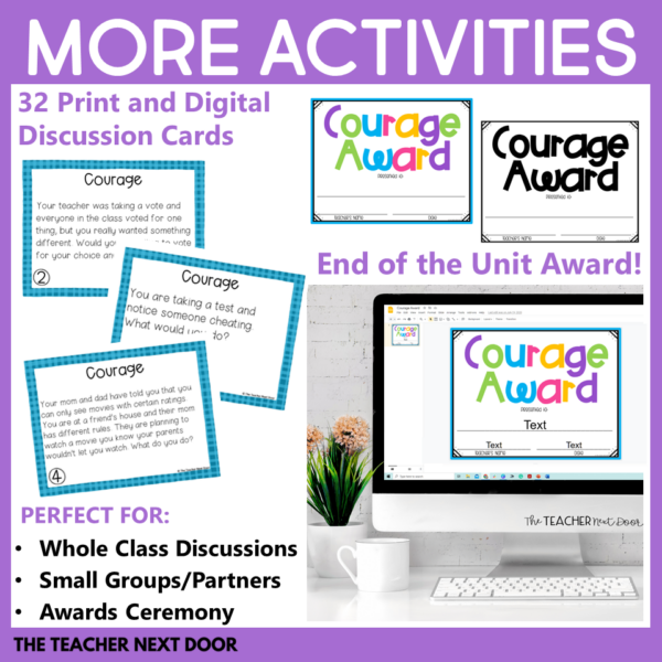 Character Education Courage - Social-Emotional Courage Activities in Print and Digital