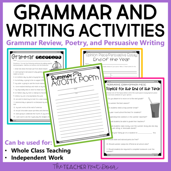This end of the year literacy unit has grammar and writing activities your students will enjoy!
