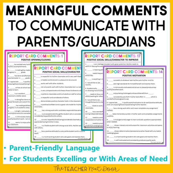100 Report Card Comments You Can Use Now to communicate with parents