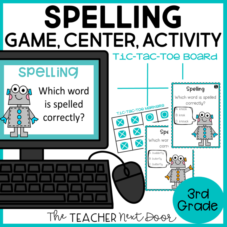 Spelling Game Print and Digital 3rd Grade - The Teacher Next Door