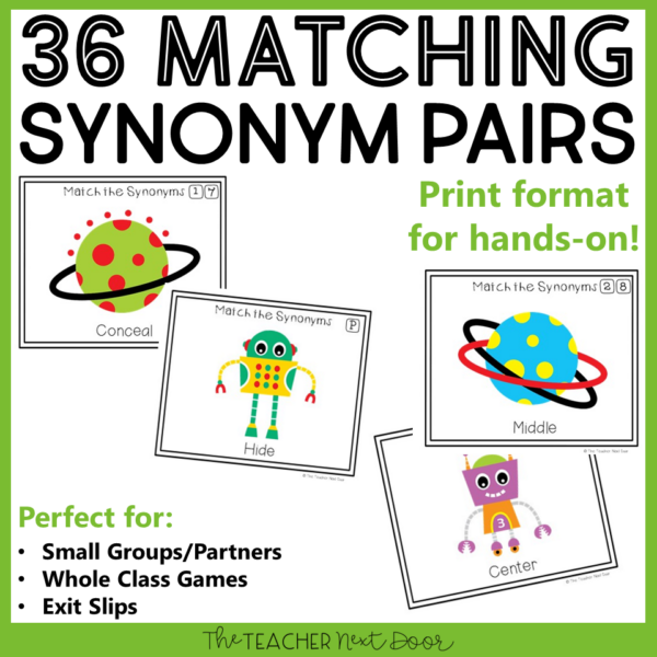 Synonyms 5th Grade Matching