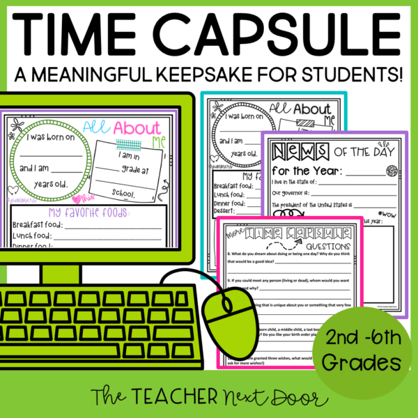 Time Capsule Keepsake for 2nd-6th Grade