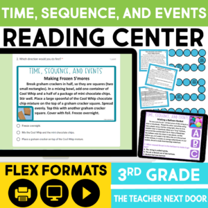 Time Sequence and Events Reading Center 3rd Grade