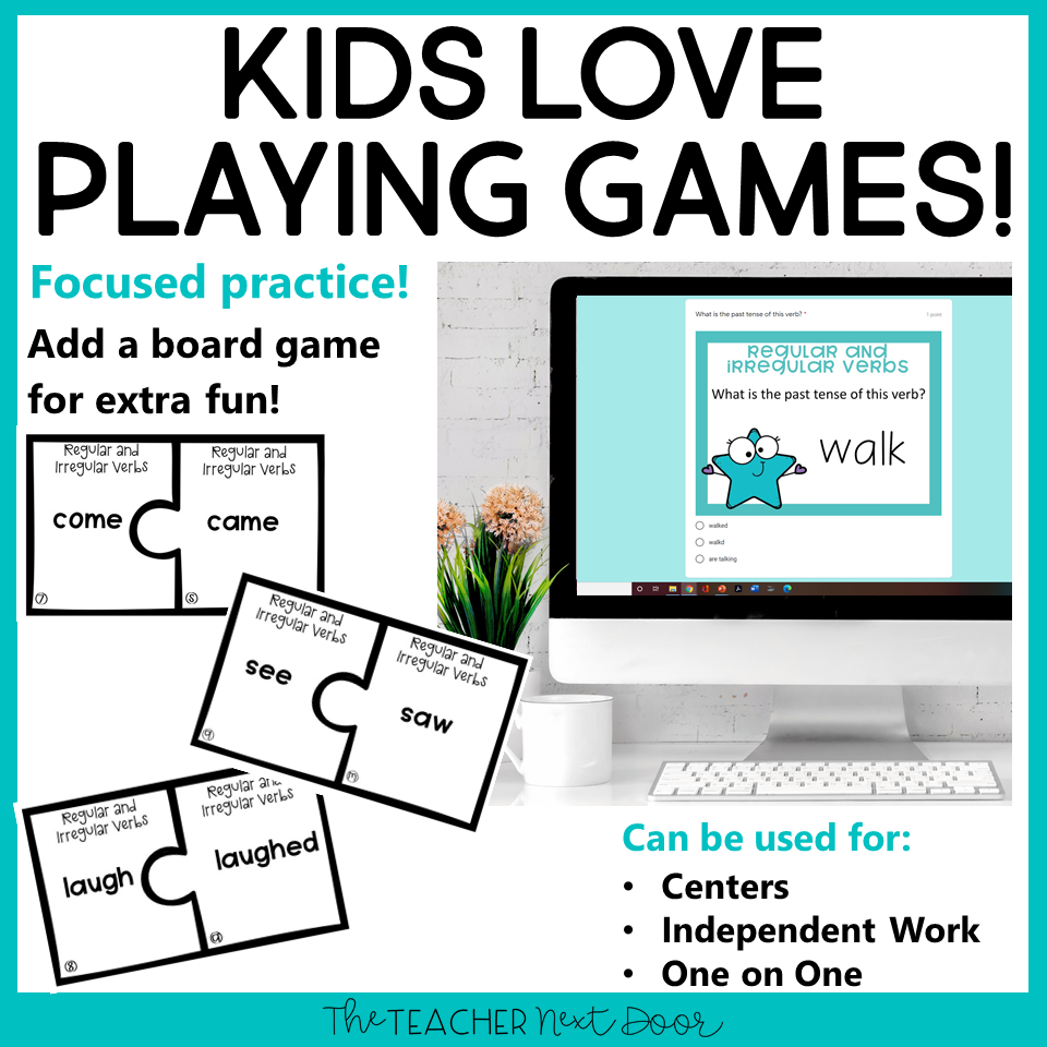 Regular and Irregular Verbs Game Print and Digital - The Teacher Next Door