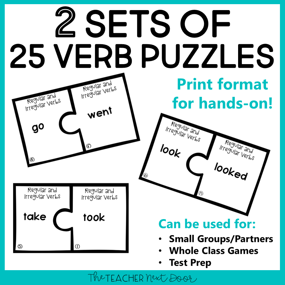 Regular and Irregular Verbs Game Print and Digital - The Teacher Next Door