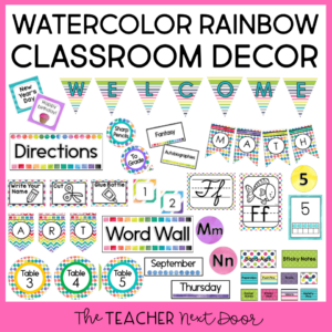 Watercolor Rainbow Classroom Decor