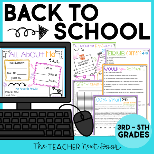 Back to School Activities for 3rd - 5th Grades