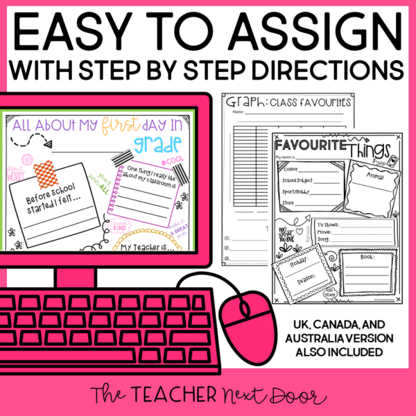 Back to School With Easy to Assign Directions 3rd-5th