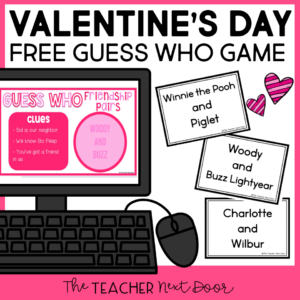 Free Valentine's Day Guess Who Game Friendship Pairs