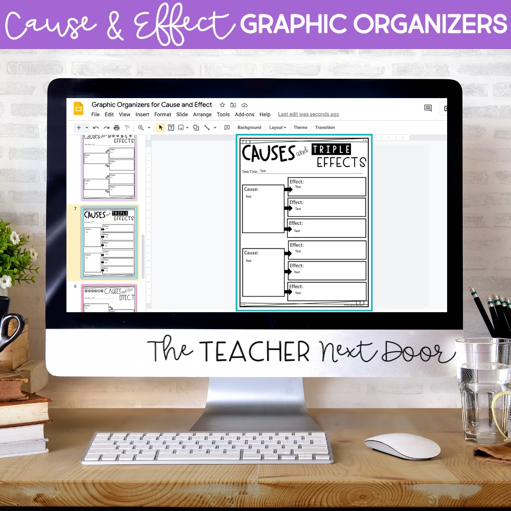 Cause & Effect Graphic Organizers - 3rd Grade Print and Digital Unit