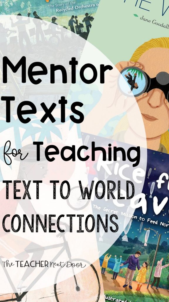 Mentor Texts for Text to World Connections Collage Pin