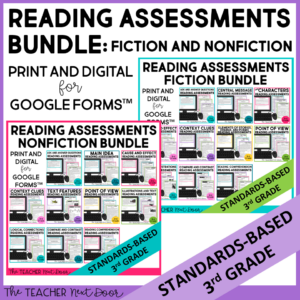 3rd Grade Reading Assessments Bundle Fiction and Nonfiction