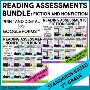 5th Grade Reading Assessments Bundle Fiction and Nonfiction
