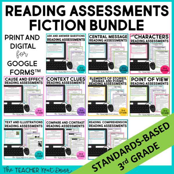 Reading Assessments 3rd Grade Fiction Bundle