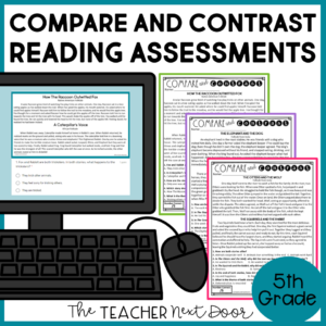 Compare and Contrast Standards-Based Reading Assessment 5th Grade Fiction