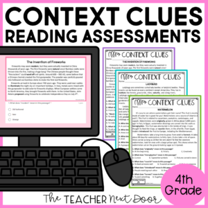 Context Clues Standards-Based Reading Assessment Nonfiction 4th Grade