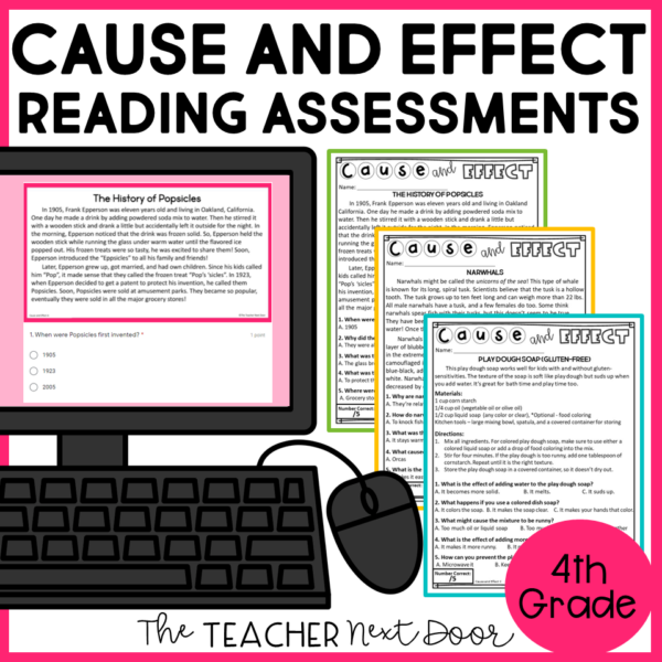 Cause and Effect Standards-Based Reading Assessments Nonfiction 4th Grade
