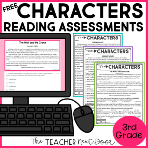 FREE Characters Reading Assessments for 3rd Grade