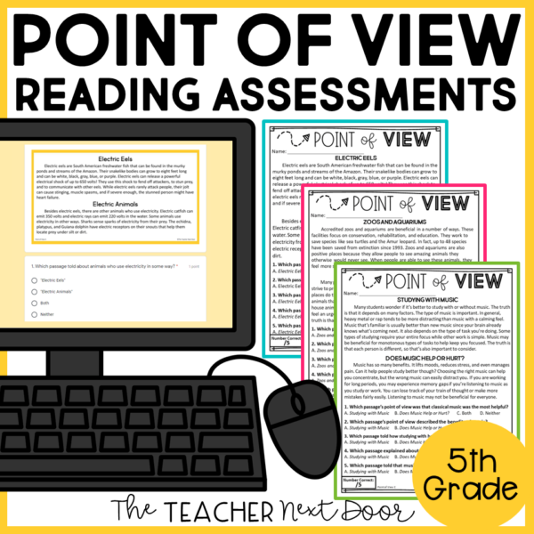 Point of View Standards-Based Assessment for Nonfiction 5th Grade