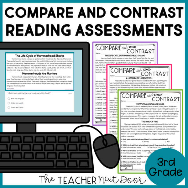 Compare and Contrast Standards-Based Reading Assessments 3rd Grade Nonfiction