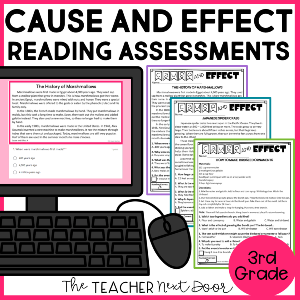 Cause and Effect Standards-Based Reading Assessments Nonfiction 3rd Grade