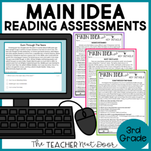 Main Idea Reading Assessments 3rd Grade