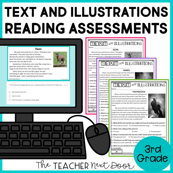 Text-and-Illustrations-Standards-Based-Reading-Assessments-Fiction-for-3rd-Grade-By-The-Teacher-Next-Door