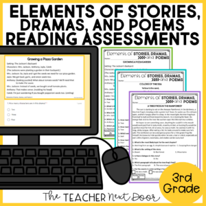 Elements of Stories, Drama, and Poems Standards-Based Reading Assessments for 3rd Grade