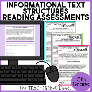 Informational Text Structures Standards-Based Reading Assessments 5th Grade