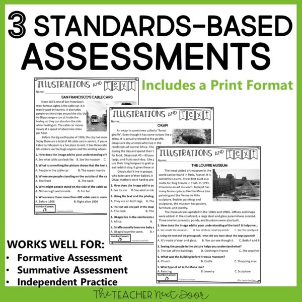 Illustrations and Text Standards-Based Reading Assessments Nonfiction 3rd Grade