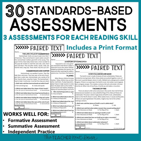 Standards-Based Reading Assessments Nonfiction for 3rd Grade