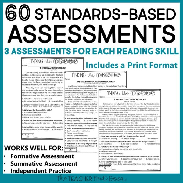 Standards-Based Reading Assessments Fiction and Nonfiction Bundle 4th Grade