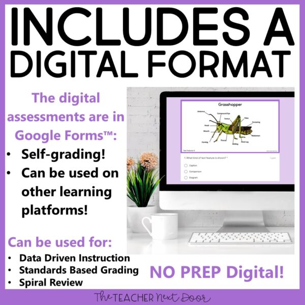 Text Features Standards-Based Reading Assessments 3rd Grade