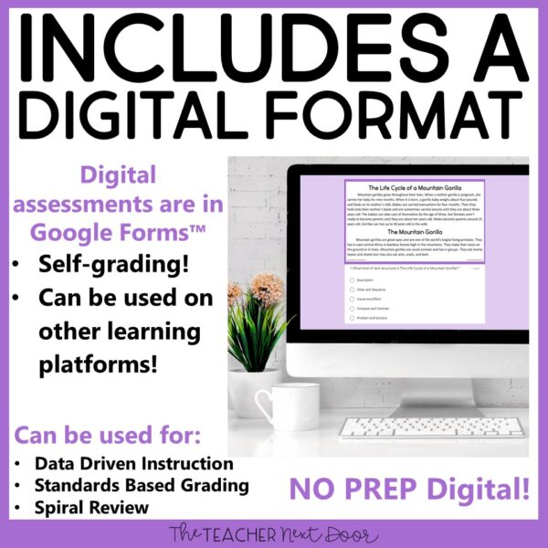 Informational Text Structures Standards-Based Reading Assessments 4th Grade