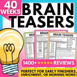 Brain Teasers, puzzles and games for 3rd - 5th Grades